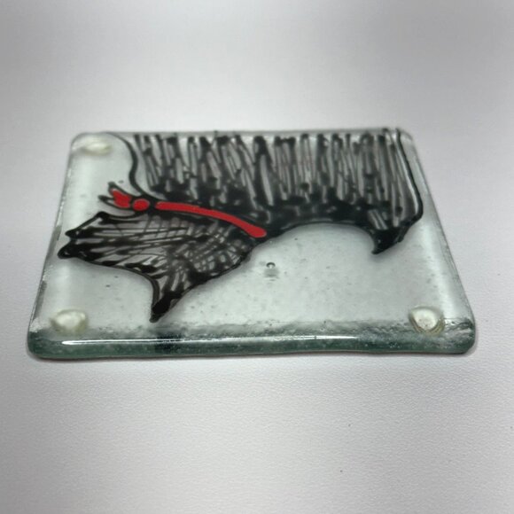 Glass by Kathryn Clear Glass Black Scottie Dog Square Coaster - Picture 4 of 6